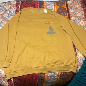 American Eagle Mustard Sweatshirt with Blue “A”